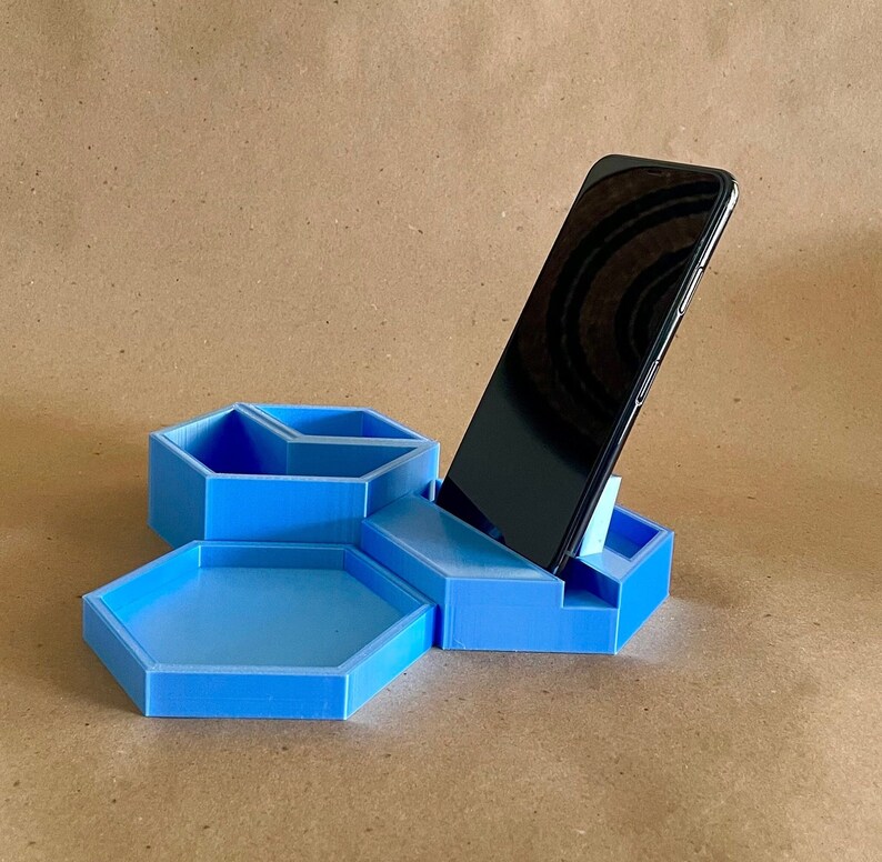 Hex Modern Phone Stand 3d Printed Phone Holder Desk Etsy