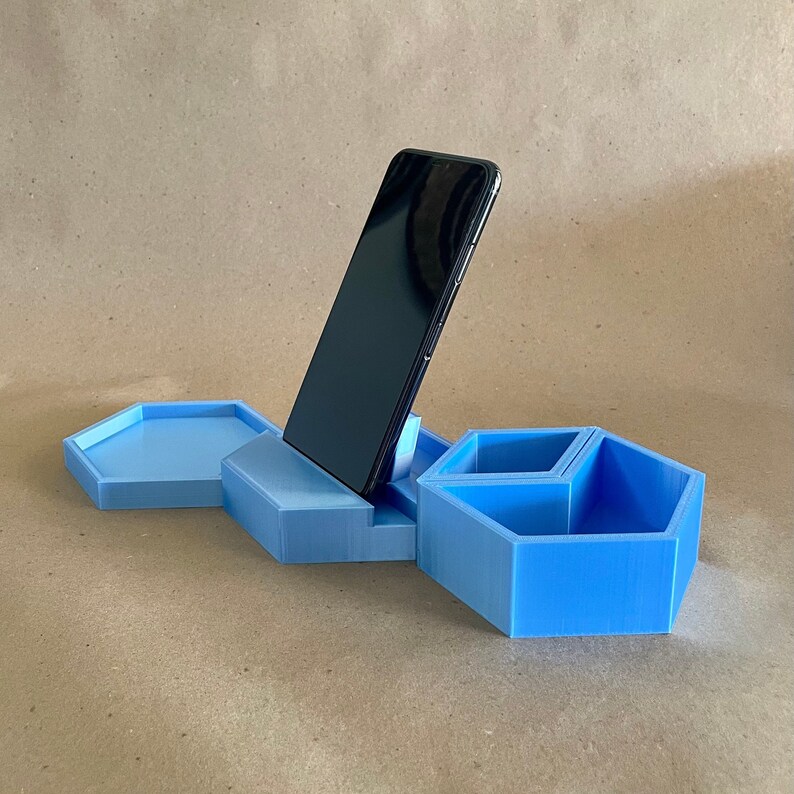 Hex Modern Phone Stand 3d Printed Phone Holder Desk Etsy