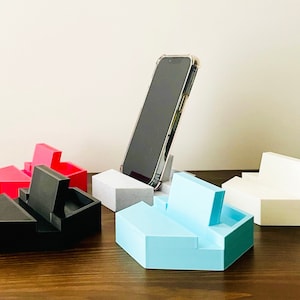 Hex Modern Phone Stand | 3d Print File | STL File | Phone Holder | Desk Accessory| Desk Organizer | Minimalistic Design | Phone Stand