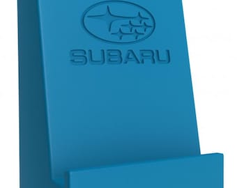 STL-bestand telefoonstandaard Subaru-thema – 3D-afdrukbare aangepaste telefoonhouder met Subaru-logo