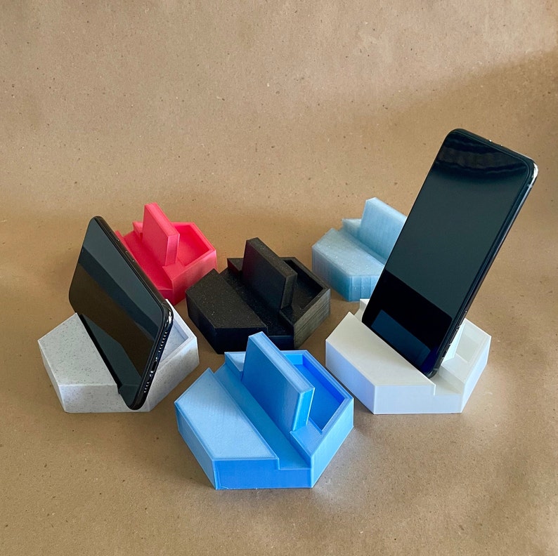 Hex Modern Phone Stand 3d Printed Phone Holder Desk Etsy
