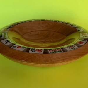 Cherry wood Mah-Jongg companion bowl