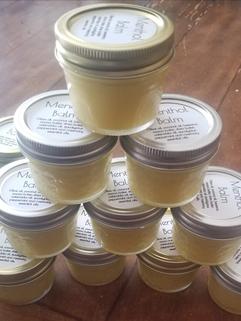 Menthol BALM/ Vapor Rub/ Eucalyptus and Rosemary/ 4 Ounce Jar/ Etsy