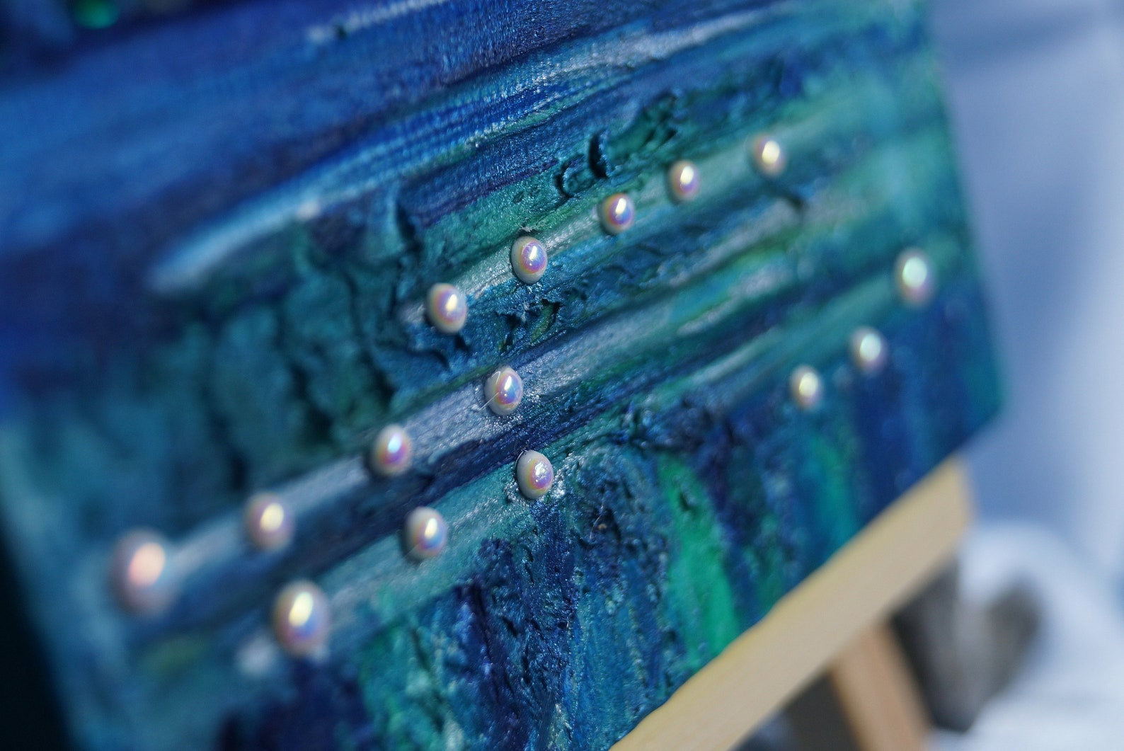 Blue Wall Hanging Mixed Media Art Blue Mixed Media Original | Etsy