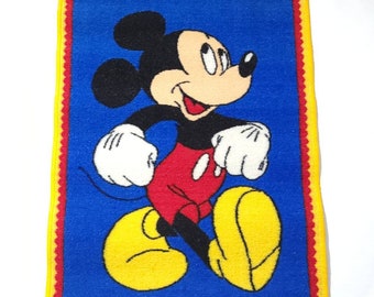 Mickey Mouse Carpet Vintage Disney Blue