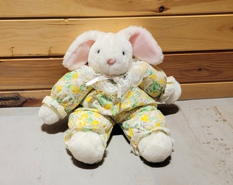 Rabbit Plush Vintage Yellow Green White Best Made Toys Limited Toronto