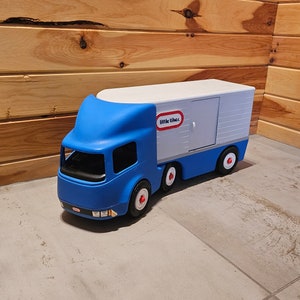 Little Tikes Vintage Large Semi Truck Blue, Ride On Tractor Trailer, 23 Big Rig Toddler Toy image 1