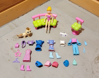 Polly Pocket Vintage Doll woman lot accessories
