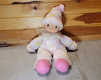 Vintage-Puppe, rosa, musikalische Dekoration