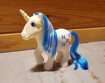 My little pony vintage White Blue unicorn Majesty G1 1983