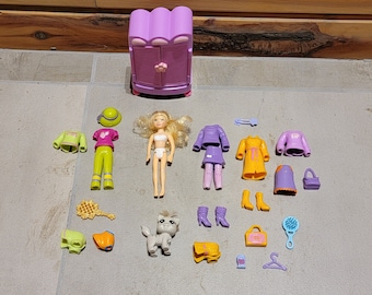 Polly Pocket Vintage Doll Dog woman lot accessories