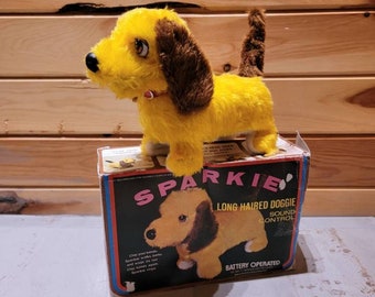 Sparkie dog with box vintage
