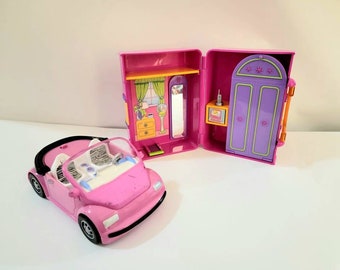 Polly Pocket Vintage lot Car and house room Pink