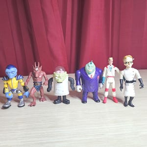 Vintage Butt Ugly Martians Figuren, Gargoyles Kenner Goliath TV, Stretch Screamers, Bike Mice, Egon Spengler, Galoob Biker Mice - Set van 6