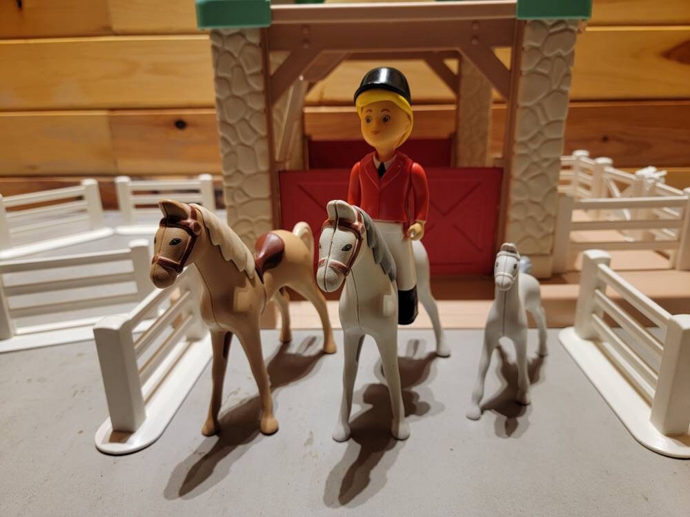 Little Tikes Horse Stable Barn Dollhouse Jockeys Horses Etsy