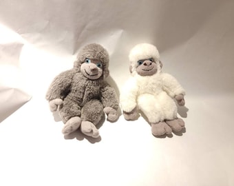 Baby Yeti Plüschtier, Vintage, Grau-Weiß, 1994