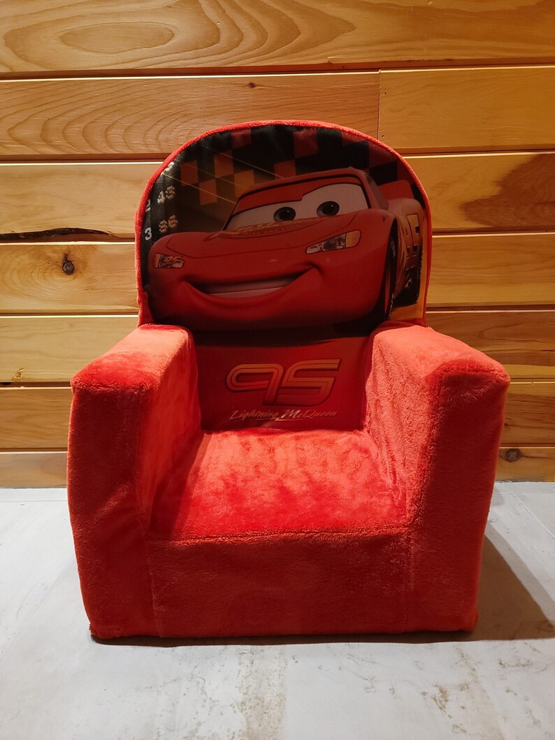 Foam Chair Lightning Mcqueen 95 Disney Cars Red Etsy UK