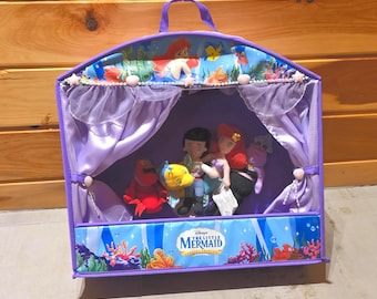 The Little Mermaid Plush Puppet Theater Disney Story - Complete
