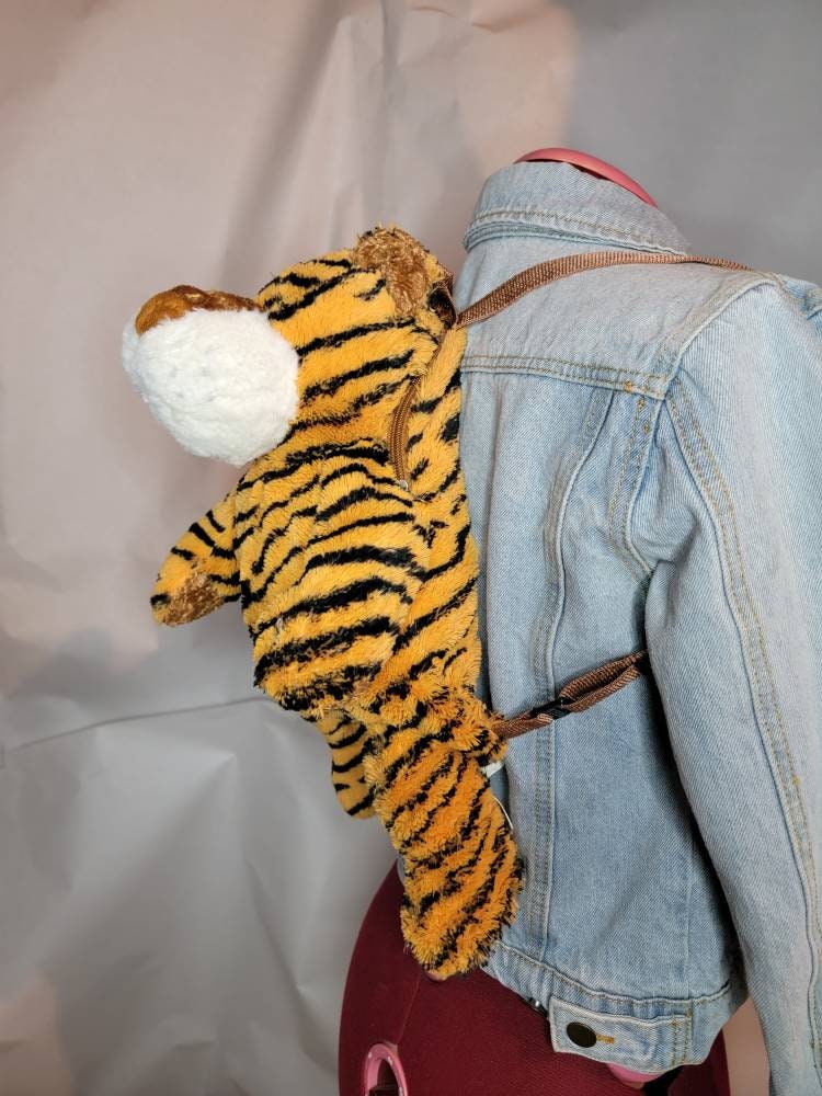 Tiger Backpack Plush Orange Kid Etsy