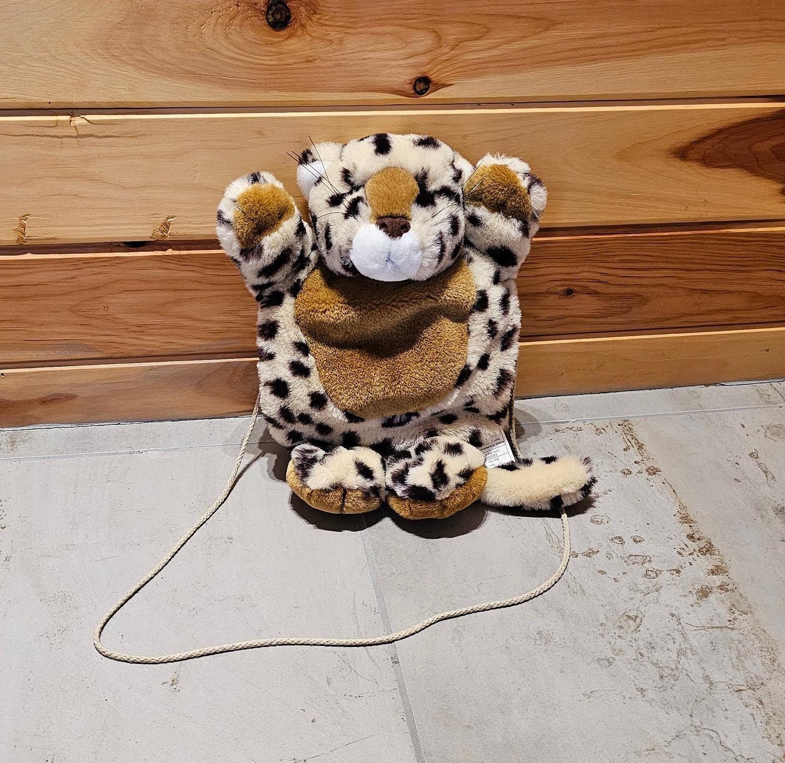 小物 LATE 80s LEOPARD BUM FLAP Leopard Cheetah Belt Vintage 80s Faux Fur Gold Hardware