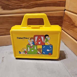 Vintage Fisher Price ABC Play Lunch Box 1979 Yellow