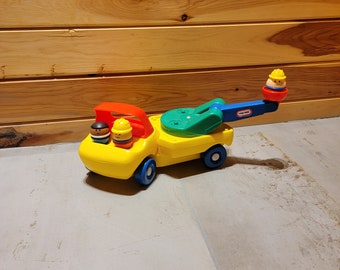 Little Tikes Toddle Tots Vintage 1985 Vehicle Up n Down Cherry Picker Toy Truck