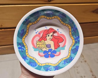 Vintage Little Mermaid Ariel Melamine Cereal Bowl