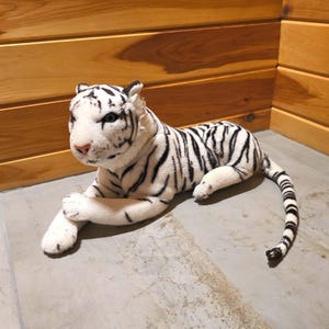 Ancienne Peluche Tigre Vintage Aux Yeux Verts - Superbe état