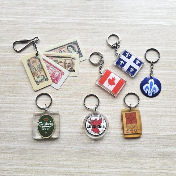 Vintage 90s Méli-Mélo Keychain - Quebec Canada Cardinal Quebec Summer Festival Canadian Ticket Carlsberg Beer