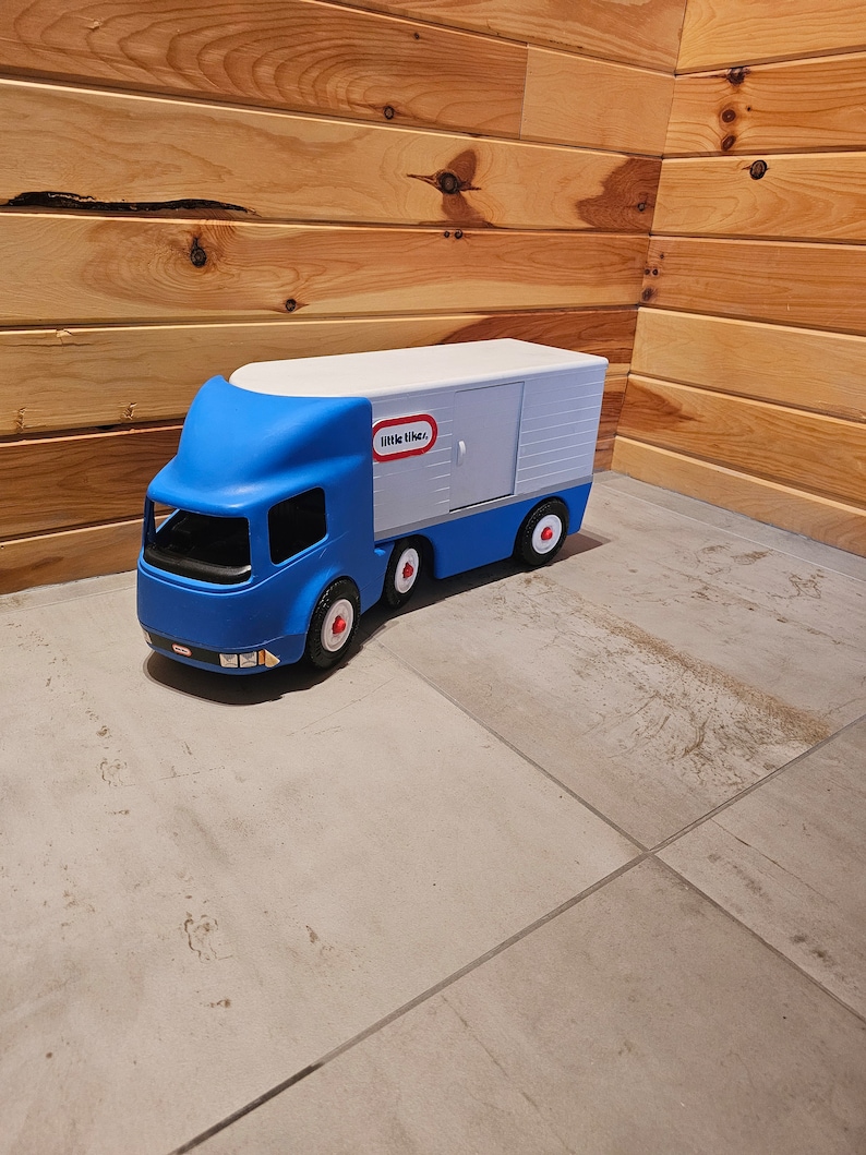 Little Tikes Vintage Large Semi Truck Blue, Ride On Tractor Trailer, 23 Big Rig Toddler Toy image 1