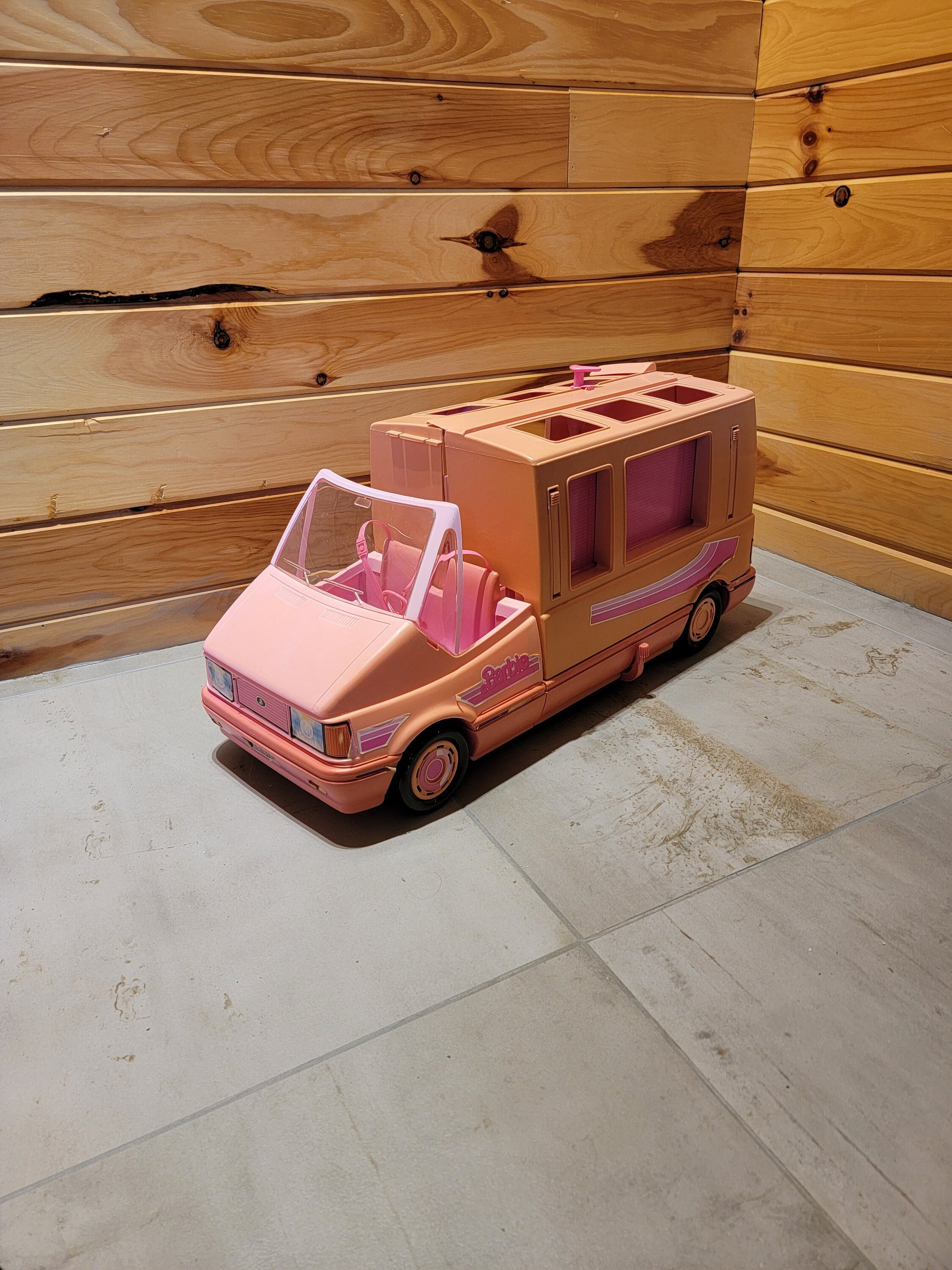 Pre Loved, 2014 Pink, Barbie Pop Up, RV Camper Girls Camping Toy Trailer  Barbie Travel Van Glamping 