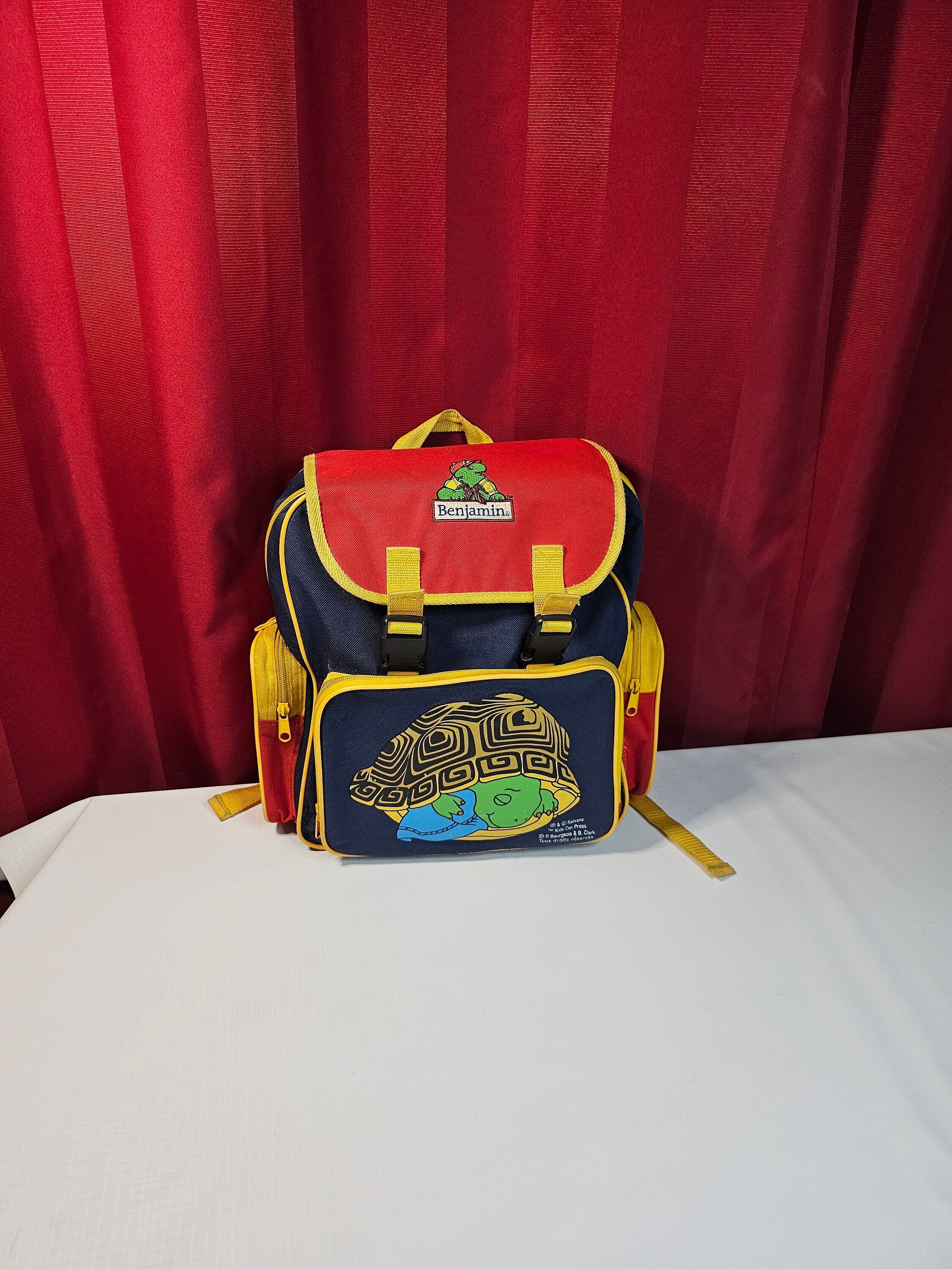 Vintage Backpacks Franklin the Turtle 1986 Cartoon Nap Red Blue