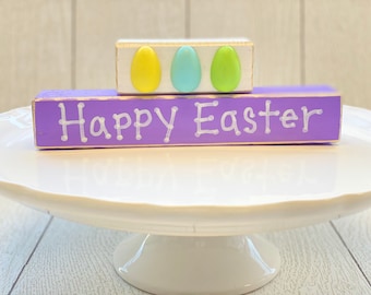 Happy Easter Wooden Blocks