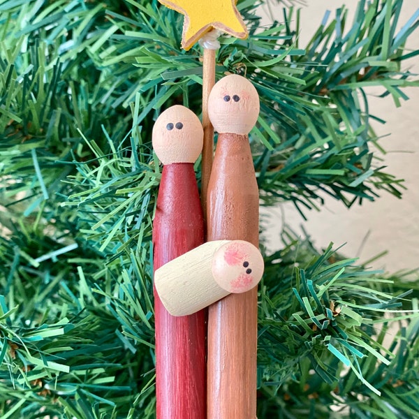 Clothespin Nativity, Wooden Clothespin Nativity
