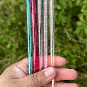 Glitter 11 inch Straw, Glitter Reusable Straw, Starbucks cup Reusable Straw,  Coffee Straw, plastic Straw, reusable plastic straw