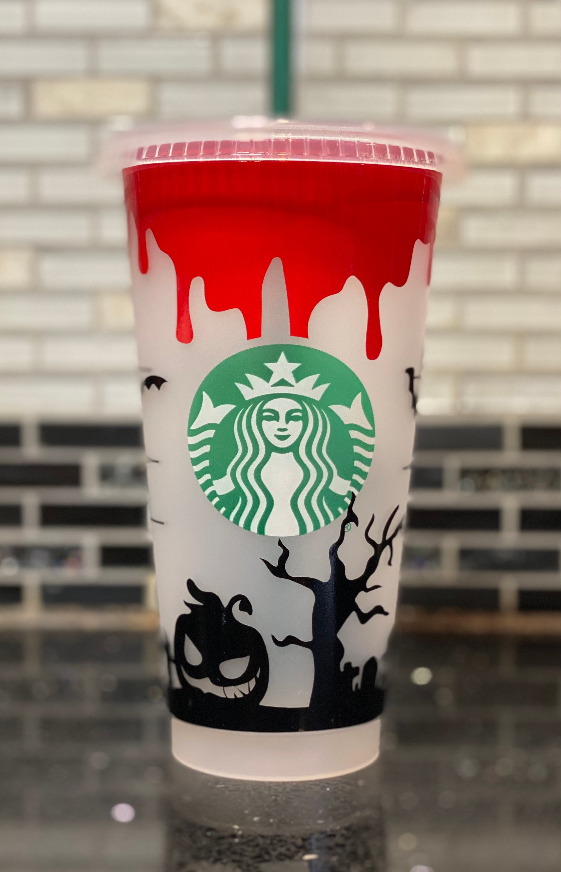 Spooky Starbucks Cup Blood Drip Cup Scary Gift Chiller Cup Etsy