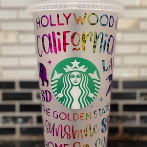 California Starbucks cup, california love cup, Hollywood, the golden state cup, so cal, nor cal, Big Sur cup, cali west coast, cali pride
