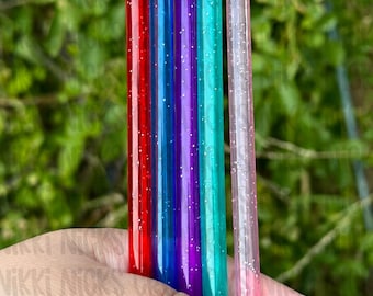 Glitter Straw, Glitter Reusable Straw, Starbucks cup Reusable Straw,  Coffee Straw, plastic Straw, reusable plastic straw