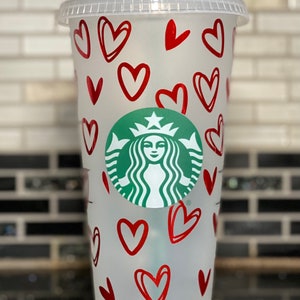 Hearts Starbucks coldcup, Double Hearts Starbucks Coldcup, best friend gift, Personalized cup, gift for her, Custom Heart Starbucks Cup