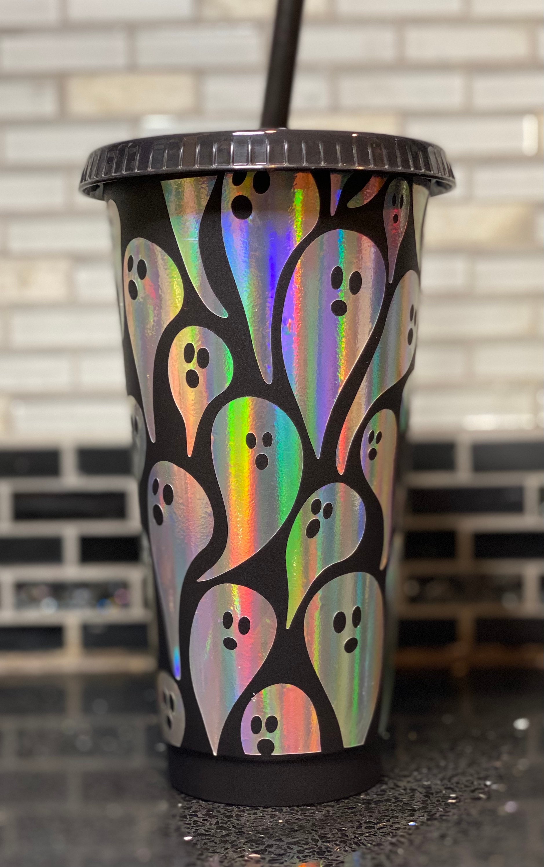 Ghost themed reusable cup Halloween cup halloween junkie | Etsy