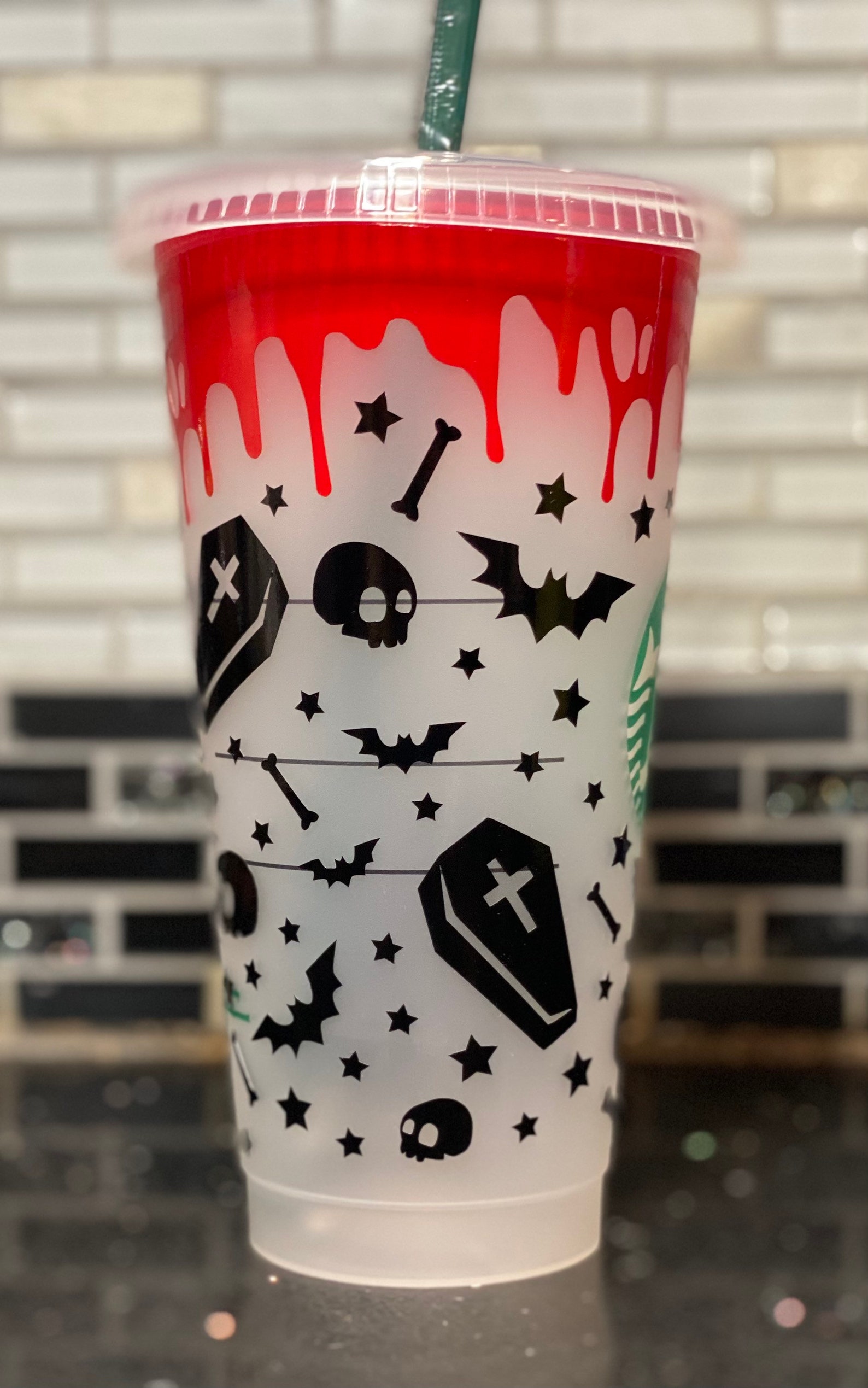 Spooky chiller Starbucks cup Blood drip cup scary gift | Etsy