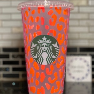 Leopard print Starbucks cold cup, cheetah print Starbucks cup, leopard print cup, leopard tumbler, personalized gift for her, birthday gift