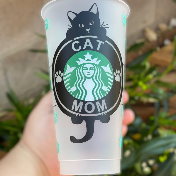 Cat mom Starbucks cup, Personalized cat mom cup, cat mom, fur mama gift, cat lover gift, cat mom tumbler, personalized cat mom gift, kitty