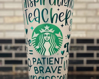 back to school Teacher Starbucks cup, educator cup, teacher Inspired tumbler, teacher gift, day care gift, teacher appreciation gift,