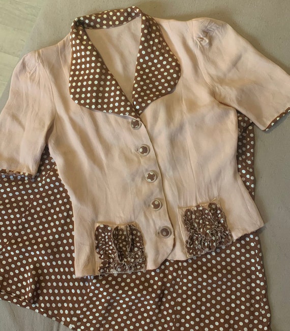 1940s Polka dot summer suit