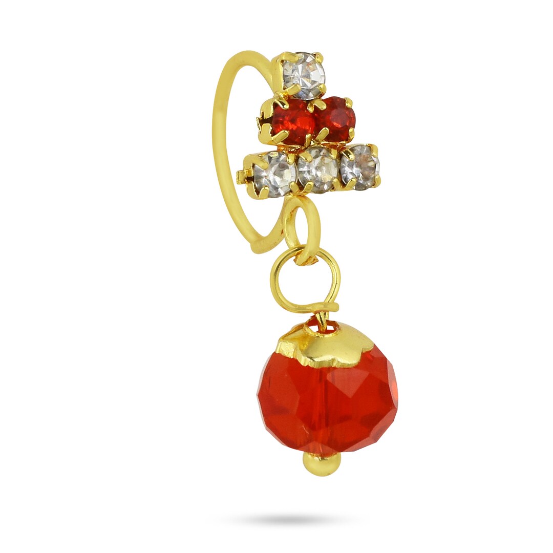 Triangle With Ball End Nose Ring Etsy