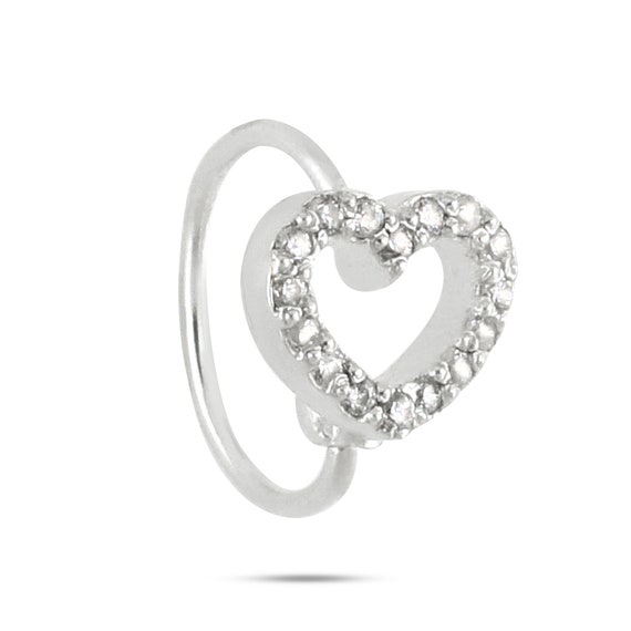Heart Diamond Nose Rings Etsy Australia