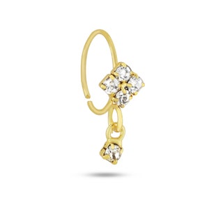 Jasmine (4 Diamond Nose Ring With Diamond End)