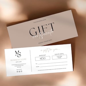 Editable Gift Certificate Template, Printable Gift Voucher, Canva Editable Gift Certificate, Small Business Supplies, Printable Gift Card