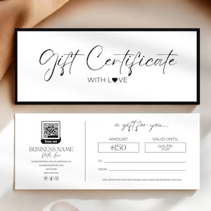 Editable Gift Certificate Template, Printable Gift Voucher, Canva Editable Gift Certificate, Small Business Supplies, Printable Gift Card